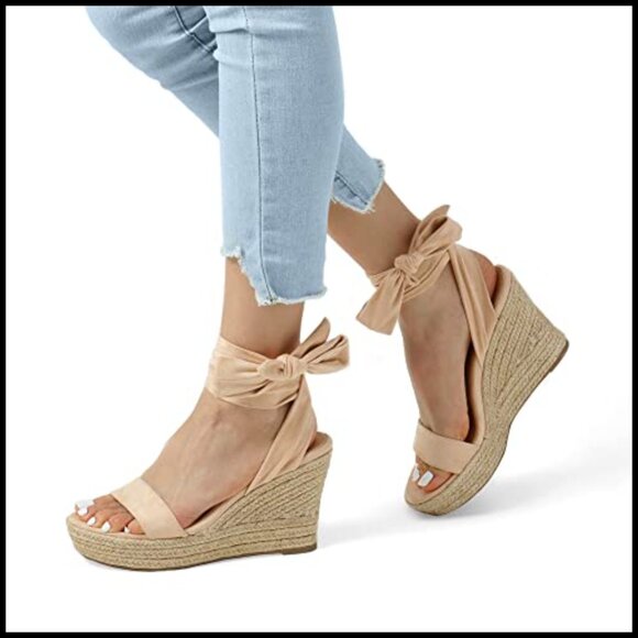 Amazon.com: Espadrille Wedge Sandal Women Dressy Platform  Open Toe Espadrille Wedge Sandals Ankle Strap Platform Dressy Elegant Boho